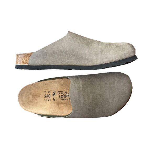 Birkenstock Gray Suede Mules - Picture 1 of 9